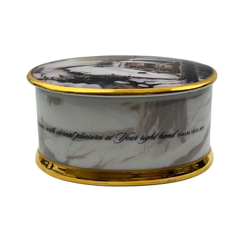 Joy in Your Presence Christmas Glow by Ron Iverson Candle Trinket Box w Lid